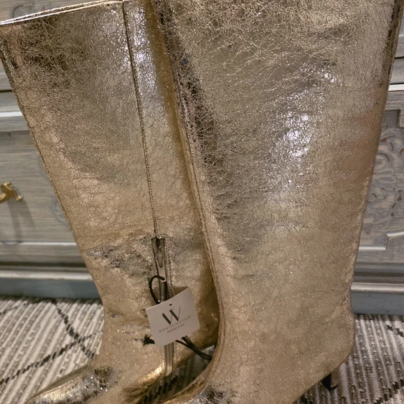 Worthington Shimmering Gold Heeled Boots - Picture 5 of 8